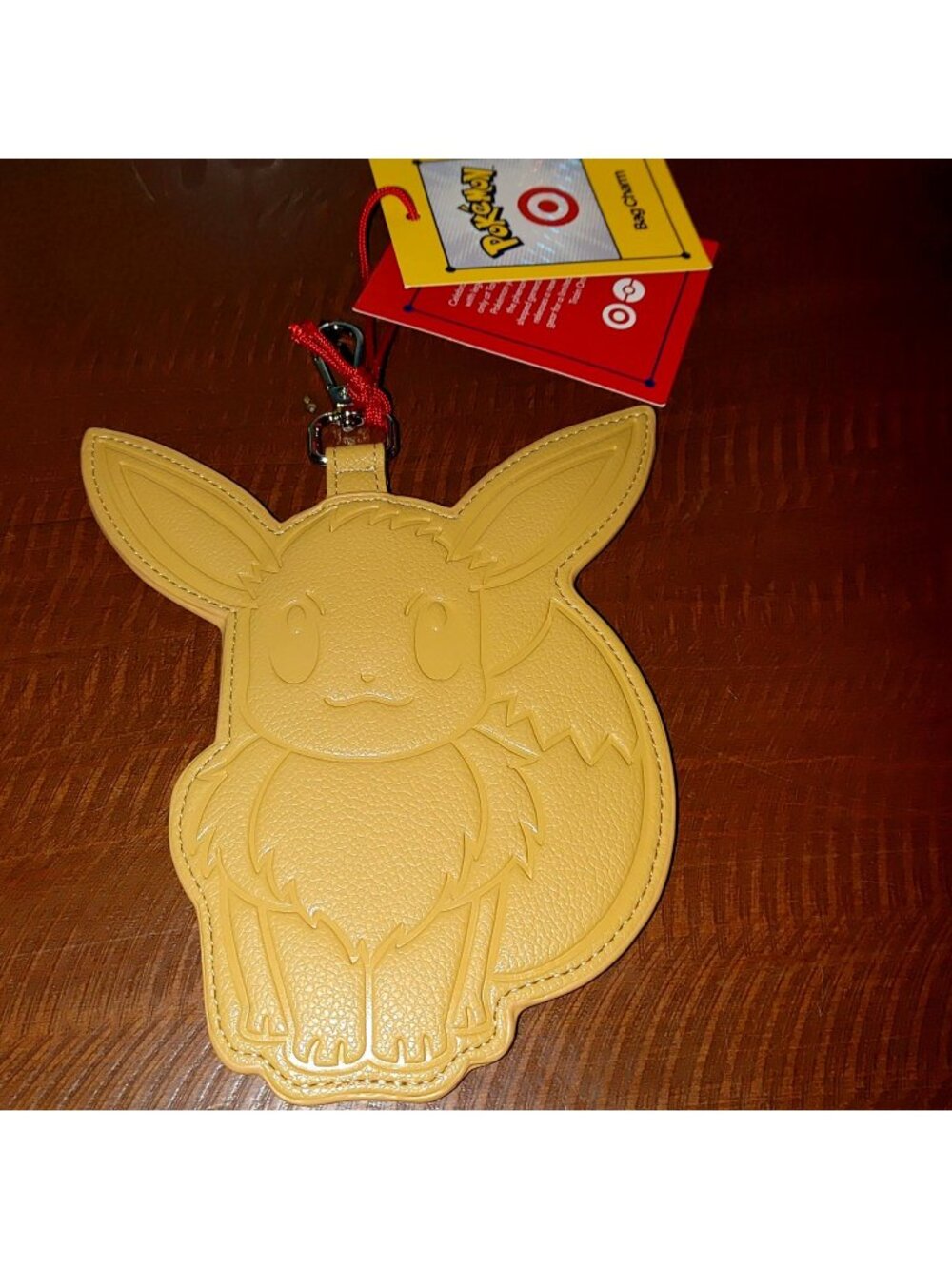 Pokémon X Eevee Bag Charm ID Holder Keychain Brown Faux Leather Limited Edition